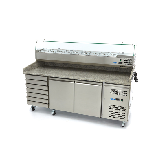 Maxima Gastro Pizzakühltisch - 202 cm - 2 Türen - 7 Schubladen 5 Maxima Gastro Pizzakühltisch - 202 cm - 2 Türen - 7 Schubladen