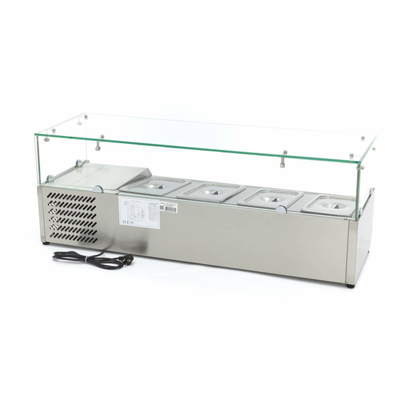 Maxima Gastro Aufsatzkühlvitrine - 120 cm - Passt 4 x 1/3 GN 3 Maxima Gastro Aufsatzkühlvitrine - 120 cm - Passt 4 x 1/3 GN