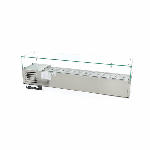 Maxima Gastro Aufsatzkühlvitrine - 160 cm - Passt 7 x 1/3 GN 3 Maxima Gastro Aufsatzkühlvitrine - 160 cm - Passt 7 x 1/3 GN