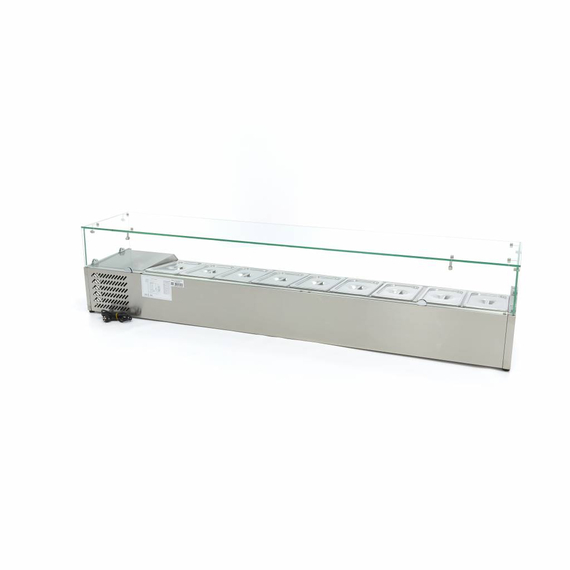 Maxima Gastro Aufsatzkühlvitrine - 200 cm - Passt 9 x 1/3 GN 3 Maxima Gastro Aufsatzkühlvitrine - 200 cm - Passt 9 x 1/3 GN