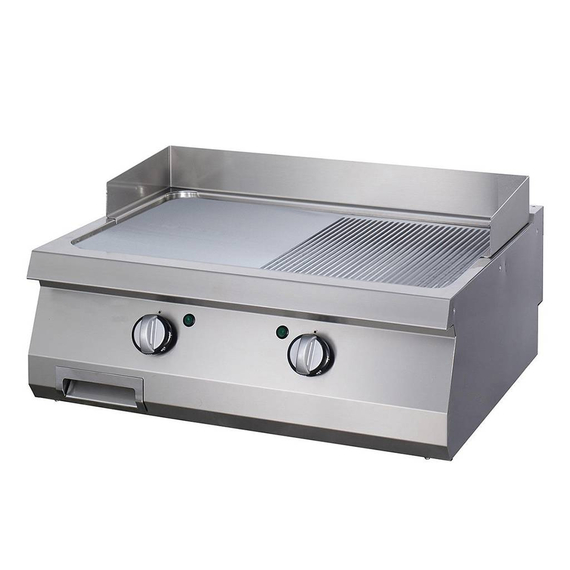 Maxima Gastro Heavy Duty Grillplatte - Halb Gerillt Chrom - Doppeleinheit - 70 cm Tief - Elektrisch Maxima Gastro Heavy Duty Grillplatte - Halb Gerillt Chrom - Doppeleinheit - 70 cm Tief - Elektrisch