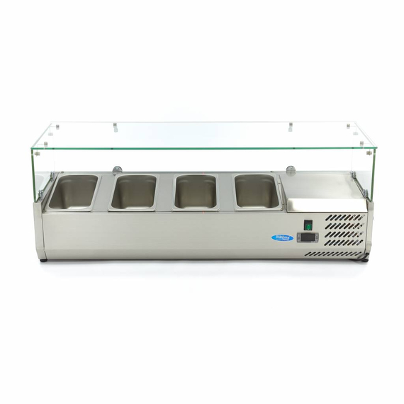 Maxima Gastro Aufsatzkühlvitrine - 120 cm - Passt 4 x 1/3 GN 5 Maxima Gastro Aufsatzkühlvitrine - 120 cm - Passt 4 x 1/3 GN