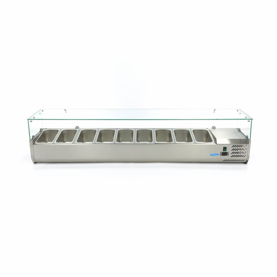 Maxima Gastro Aufsatzkühlvitrine - 200 cm - Passt 9 x 1/3 GN 5 Maxima Gastro Aufsatzkühlvitrine - 200 cm - Passt 9 x 1/3 GN