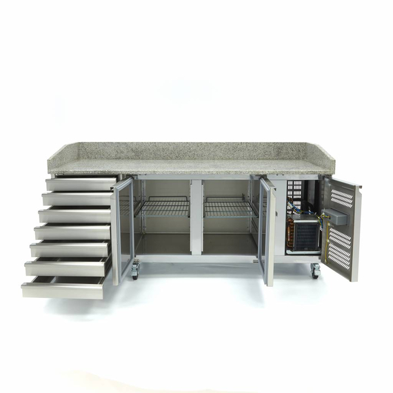 Maxima Gastro Pizzakühltisch - 202 cm - 2 Türen - 7 Schubladen 2 Maxima Gastro Pizzakühltisch - 202 cm - 2 Türen - 7 Schubladen