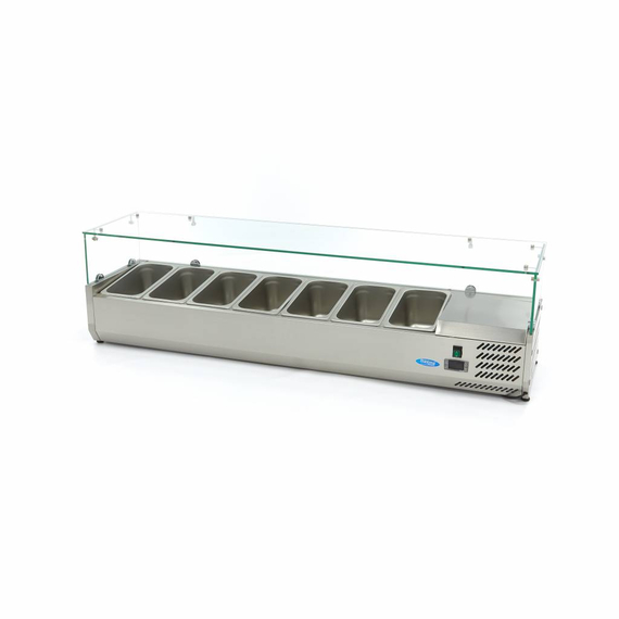 Maxima Gastro Aufsatzkühlvitrine - 160 cm - Passt 7 x 1/3 GN 4 Maxima Gastro Aufsatzkühlvitrine - 160 cm - Passt 7 x 1/3 GN