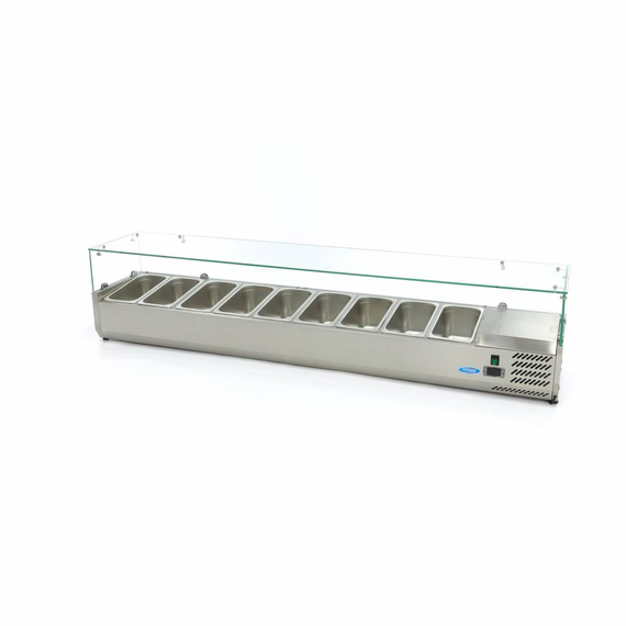 Maxima Gastro Aufsatzkühlvitrine - 200 cm - Passt 9 x 1/3 GN 4 Maxima Gastro Aufsatzkühlvitrine - 200 cm - Passt 9 x 1/3 GN