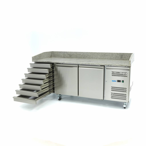Maxima Gastro Pizzakühltisch - 202 cm - 2 Türen - 7 Schubladen 4 Maxima Gastro Pizzakühltisch - 202 cm - 2 Türen - 7 Schubladen
