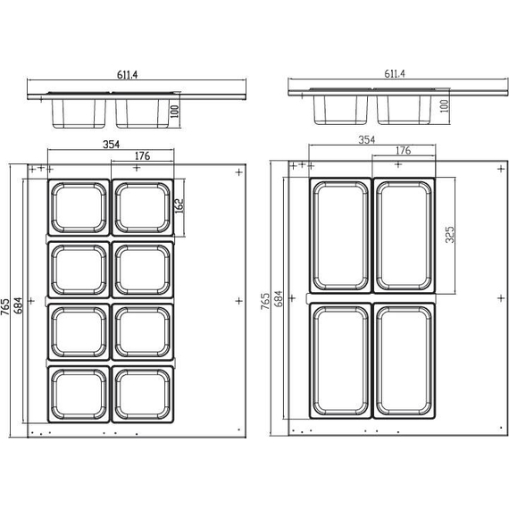 Maxima Gastro Saladette - 67 l - inkl. 8 x 1/6 GN - Tischplatte 7 Maxima Gastro Saladette - 67 l - inkl. 8 x 1/6 GN - Tischplatte