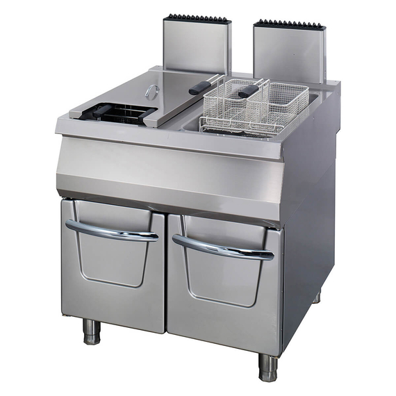 Maxima Gastro Premium Fritteuse - 2 x 22 l - Doppeleinheit - 90 cm Tief - mit Ablasshahn - Gas Maxima Gastro Premium Fritteuse - 2 x 22 l - Doppeleinheit - 90 cm Tief - mit Ablasshahn - Gas
