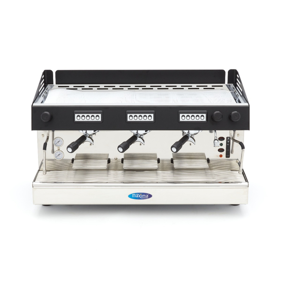Maxima Gastro Espressomaschine - 3 Kolben - 540 Tassen pro Stunde 1 Maxima Gastro Espressomaschine - 3 Kolben - 540 Tassen pro Stunde