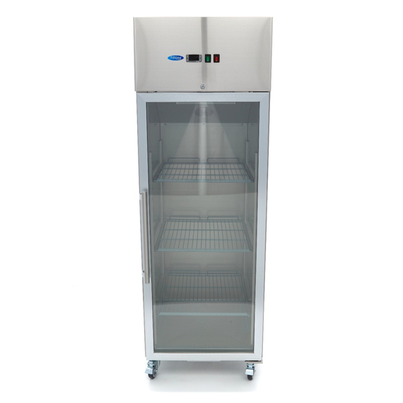 Maxima Gastro Kühlschrank - 600 l - 3 Einstellbare Regale (2/1 GN) - Rostfreier Stahl - mit Glastür 1 Maxima Gastro Kühlschrank - 600 l - 3 Einstellbare Regale (2/1 GN) - Rostfreier Stahl - mit Glastür