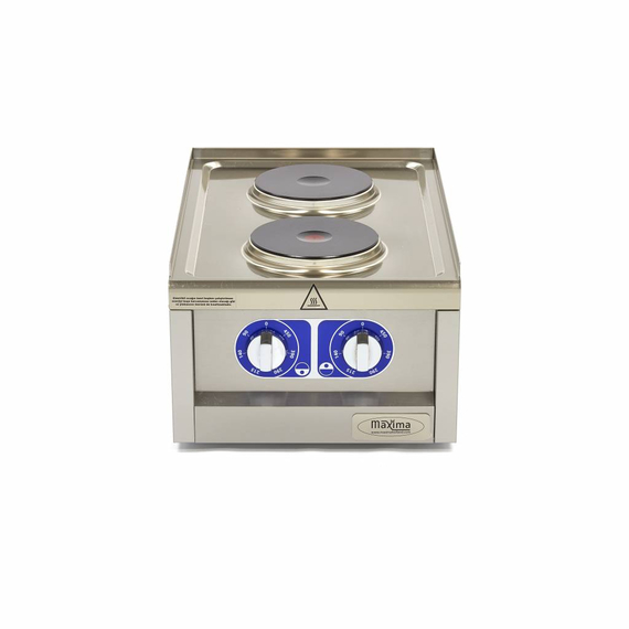 Maxima Gastro Kochfeld - 2 Brenner - Einzeleinheit - 60 cm Tief - Elektrisch 1 Maxima Gastro Kochfeld - 2 Brenner - Einzeleinheit - 60 cm Tief - Elektrisch