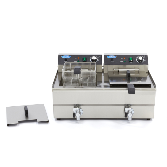 Maxima Gastro Fritteuse - 2 x 16 l - 2 Körbe - mit Ablasshahn 1 Maxima Gastro Fritteuse - 2 x 16 l - 2 Körbe - mit Ablasshahn