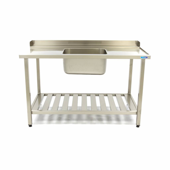 Maxima Gastro Geschirrspültisch - 160 x 75 cm - rechts - mit Waschbecken und Backsplash - inkl. Lagerregal 1 Maxima Gastro Geschirrspültisch - 160 x 75 cm - rechts - mit Waschbecken und Backsplash - inkl. Lagerregal