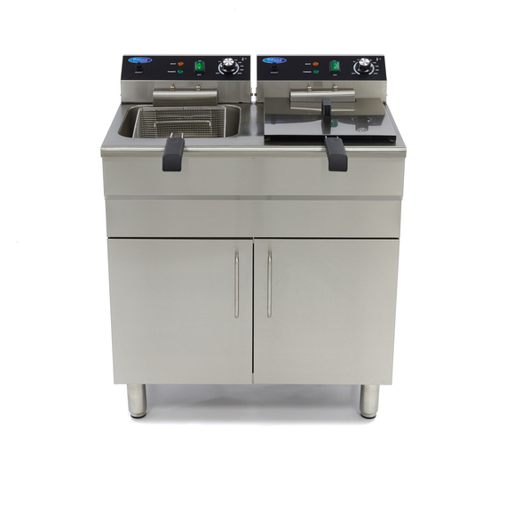 Maxima Gastro Fritteuse - 2 x 16 l - 2 Körbe - mit Ablasshahn und Ständer - 400V 1 Maxima Gastro Fritteuse - 2 x 16 l - 2 Körbe - mit Ablasshahn und Ständer - 400V