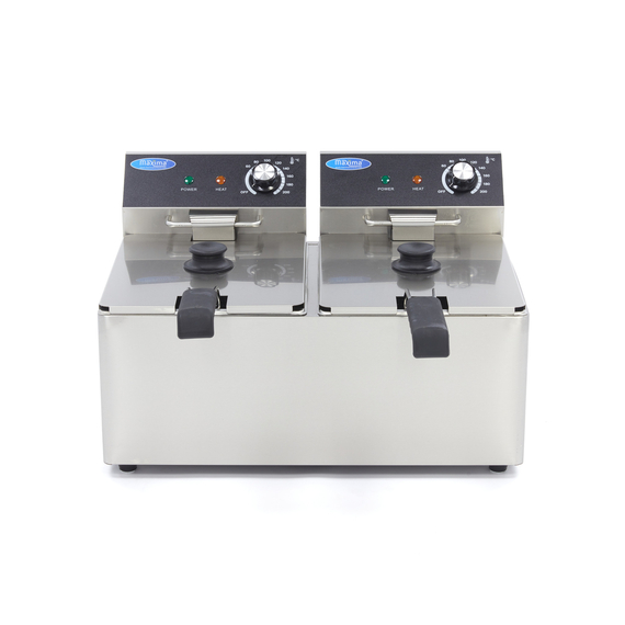 Maxima Gastro Fritteuse - 2 x 8 l - 2 Körbe - Bis zu 2,8 kg Pommes Frites 1 Maxima Gastro Fritteuse - 2 x 8 l - 2 Körbe - Bis zu 2,8 kg Pommes Frites