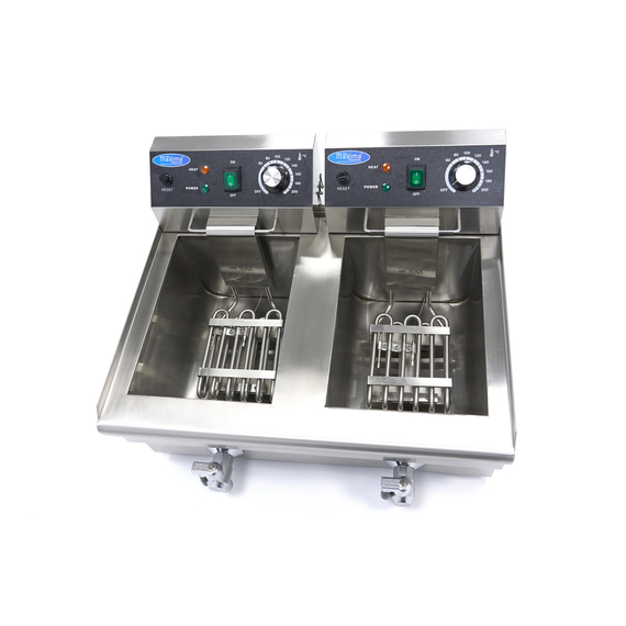 Maxima Gastro Fritteuse - 2 x 10 l - 2 Körbe - mit Ablasshahn 4 Maxima Gastro Fritteuse - 2 x 10 l - 2 Körbe - mit Ablasshahn