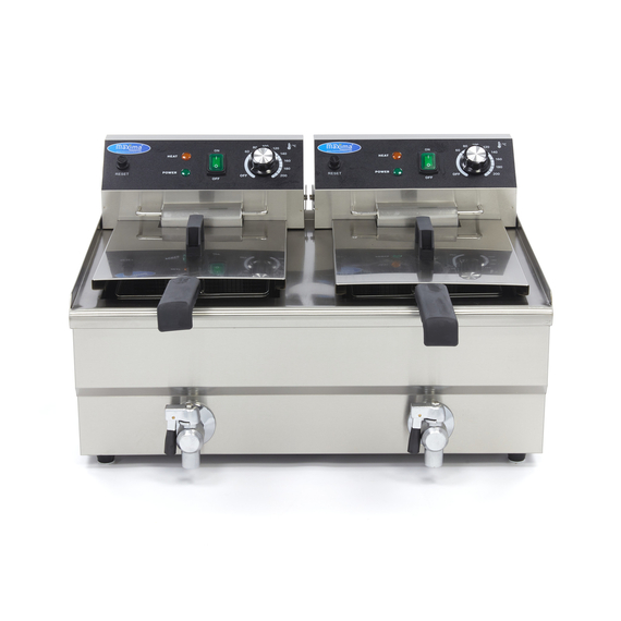 Maxima Gastro Fritteuse - 2 x 13 l - 2 Körbe - mit Ablasshahn 1 Maxima Gastro Fritteuse - 2 x 13 l - 2 Körbe - mit Ablasshahn