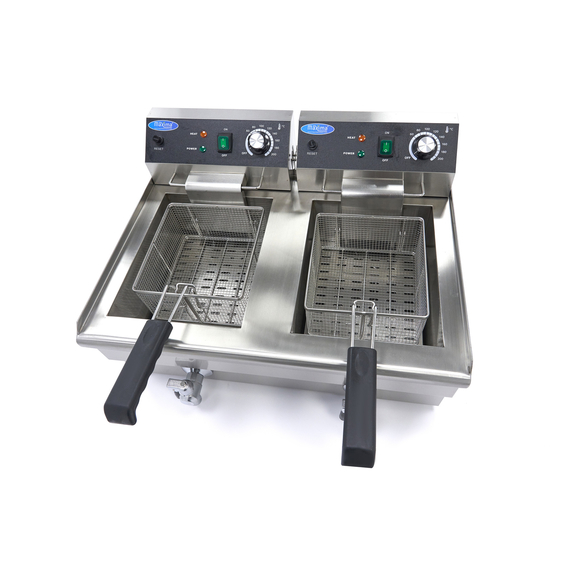 Maxima Gastro Fritteuse - 2 x 13 l - 2 Körbe - mit Ablasshahn 4 Maxima Gastro Fritteuse - 2 x 13 l - 2 Körbe - mit Ablasshahn