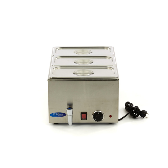 Maxima Gastro Bain Marie - mit Wasserhahn - inkl. 3 x 1/3 GN Set - Elektrisch 1 Maxima Gastro Bain Marie - mit Wasserhahn - inkl. 3 x 1/3 GN Set - Elektrisch