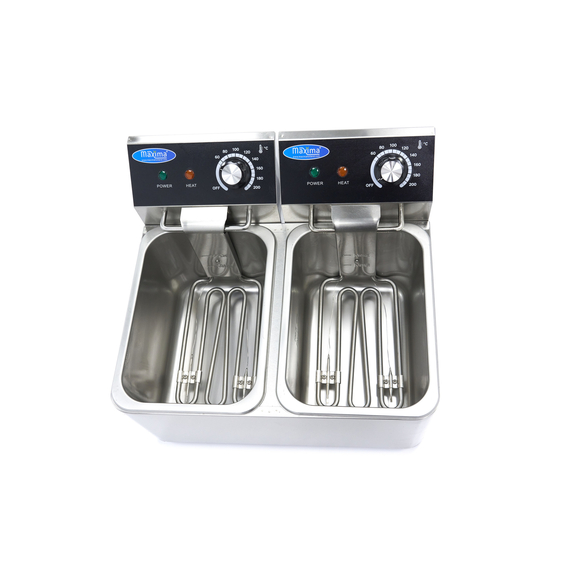 Maxima Gastro Fritteuse - 2 x 4 l - 2 Körbe - Bis zu 1,5 kg Pommes Frites 4 Maxima Gastro Fritteuse - 2 x 4 l - 2 Körbe - Bis zu 1,5 kg Pommes Frites