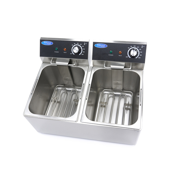 Maxima Gastro Fritteuse - 2 x 8 l - 2 Körbe - Bis zu 2,8 kg Pommes Frites 4 Maxima Gastro Fritteuse - 2 x 8 l - 2 Körbe - Bis zu 2,8 kg Pommes Frites