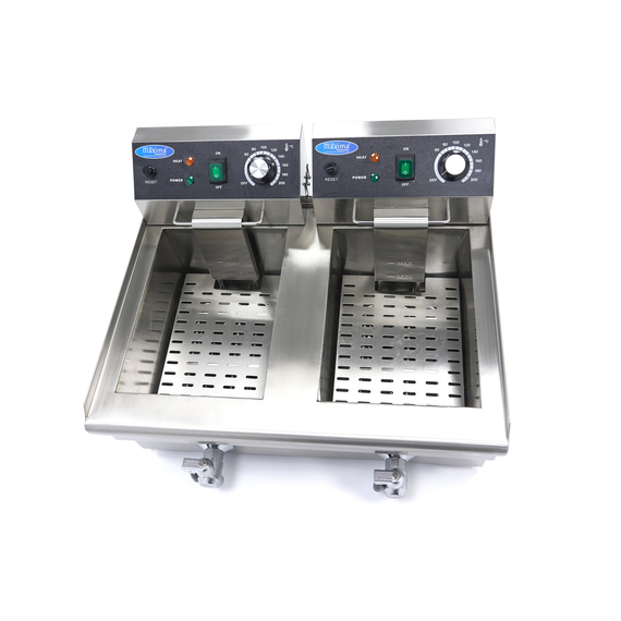 Maxima Gastro Fritteuse - 2 x 10 l - 2 Körbe - mit Ablasshahn 5 Maxima Gastro Fritteuse - 2 x 10 l - 2 Körbe - mit Ablasshahn