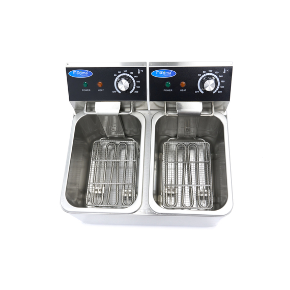 Maxima Gastro Fritteuse - 2 x 4 l - 2 Körbe - Bis zu 1,5 kg Pommes Frites 5 Maxima Gastro Fritteuse - 2 x 4 l - 2 Körbe - Bis zu 1,5 kg Pommes Frites