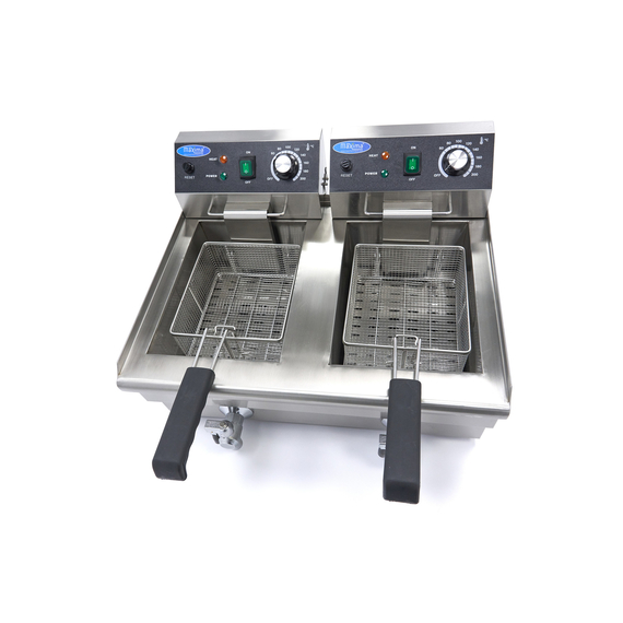 Maxima Gastro Fritteuse - 2 x 10 l - 2 Körbe - mit Ablasshahn 6 Maxima Gastro Fritteuse - 2 x 10 l - 2 Körbe - mit Ablasshahn