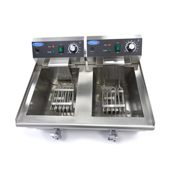 Maxima Gastro Fritteuse - 2 x 13 l - 2 Körbe - mit Ablasshahn 6 Maxima Gastro Fritteuse - 2 x 13 l - 2 Körbe - mit Ablasshahn