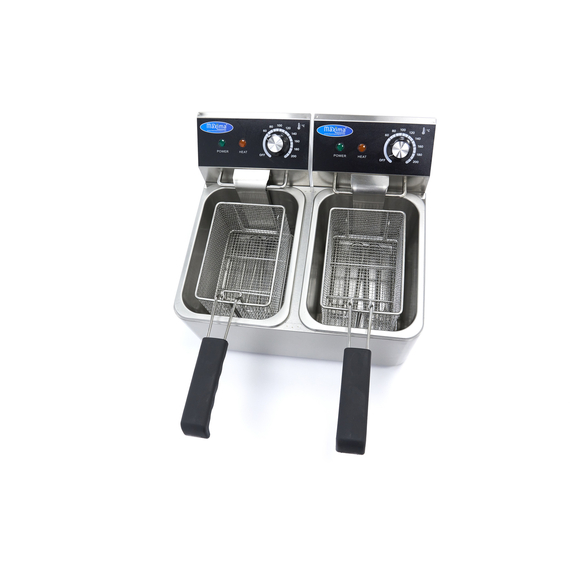 Maxima Gastro Fritteuse - 2 x 4 l - 2 Körbe - Bis zu 1,5 kg Pommes Frites 6 Maxima Gastro Fritteuse - 2 x 4 l - 2 Körbe - Bis zu 1,5 kg Pommes Frites