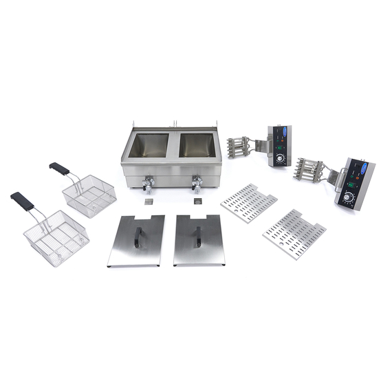 Maxima Gastro Fritteuse - 2 x 10 l - 2 Körbe - mit Ablasshahn 7 Maxima Gastro Fritteuse - 2 x 10 l - 2 Körbe - mit Ablasshahn
