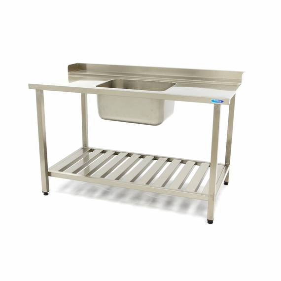 Maxima Gastro Geschirrspültisch - 120 x 75 cm - rechts - mit Spüle und Backsplash - inkl. Lagerregal Maxima Gastro Geschirrspültisch - 120 x 75 cm - rechts - mit Spüle und Backsplash - inkl. Lagerregal