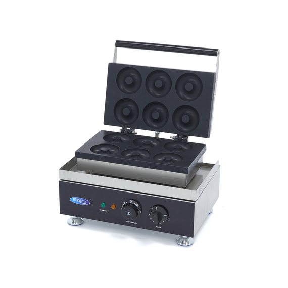 Maxima Gastro Donut Maker - 6 Donuts - Ø8 cm - mit Eingebauter Timer Maxima Gastro Donut Maker - 6 Donuts - Ø8 cm - mit Eingebauter Timer