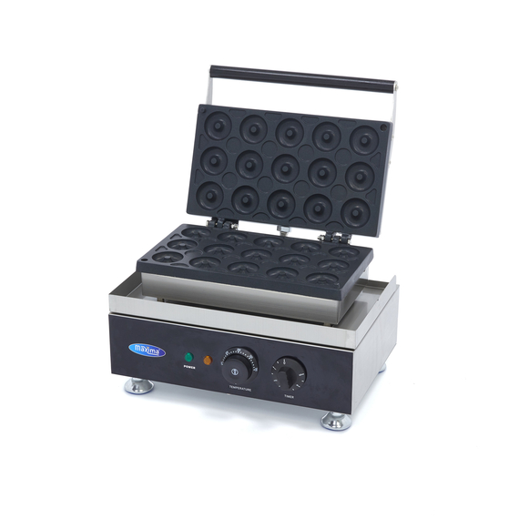 Maxima Gastro Donut Maker - 15 Mini -Donuts - Ø5 cm - mit Eingebauter Timer Maxima Gastro Donut Maker - 15 Mini -Donuts - Ø5 cm - mit Eingebauter Timer
