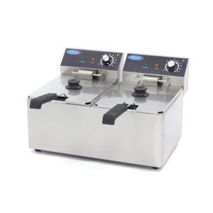 Maxima Gastro Fritteuse - 2 x 8 l - 2 Körbe - Bis zu 2,8 kg Pommes Frites
