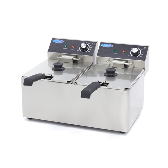 Maxima Gastro Fritteuse - 2 x 8 l - 2 Körbe - Bis zu 2,8 kg Pommes Frites Maxima Gastro Fritteuse - 2 x 8 l - 2 Körbe - Bis zu 2,8 kg Pommes Frites