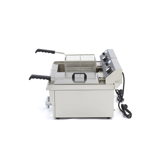 Maxima Gastro Fritteuse - 2 x 16 l - 2 Körbe - mit Ablasshahn 2 Maxima Gastro Fritteuse - 2 x 16 l - 2 Körbe - mit Ablasshahn
