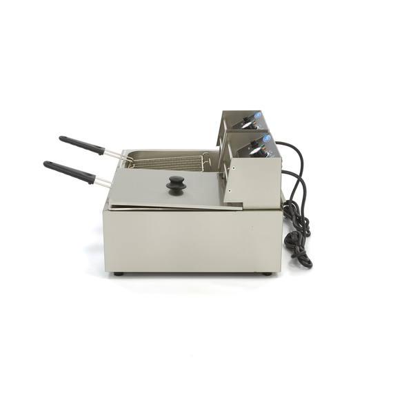 Maxima Gastro Fritteuse - 2 x 6 l - 2 Körbe - Bis zu 2,4 kg Pommes Frites 2 Maxima Gastro Fritteuse - 2 x 6 l - 2 Körbe - Bis zu 2,4 kg Pommes Frites