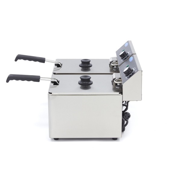 Maxima Gastro Fritteuse - 2 x 8 l - 2 Körbe - Bis zu 2,8 kg Pommes Frites 2 Maxima Gastro Fritteuse - 2 x 8 l - 2 Körbe - Bis zu 2,8 kg Pommes Frites