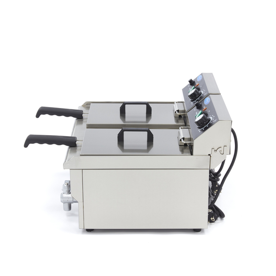Maxima Gastro Fritteuse - 2 x 10 l - 2 Körbe - mit Ablasshahn 2 Maxima Gastro Fritteuse - 2 x 10 l - 2 Körbe - mit Ablasshahn
