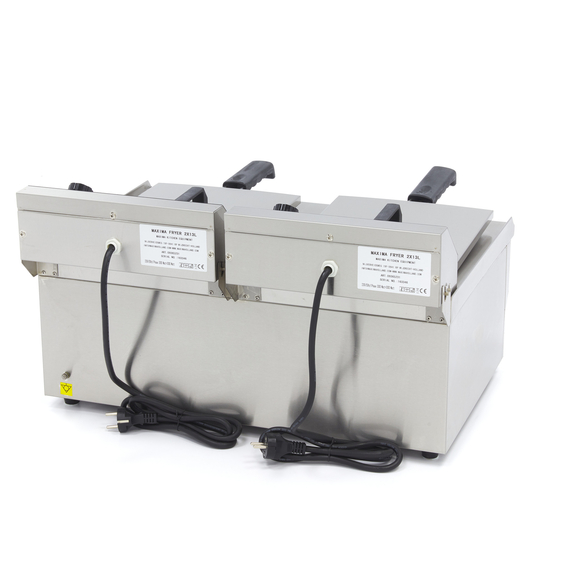 Maxima Gastro Fritteuse - 2 x 13 l - 2 Körbe - mit Ablasshahn 3 Maxima Gastro Fritteuse - 2 x 13 l - 2 Körbe - mit Ablasshahn