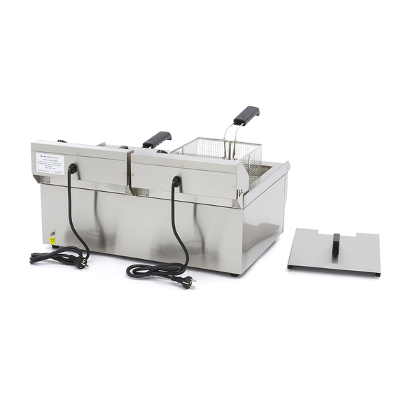 Maxima Gastro Fritteuse - 2 x 16 l - 2 Körbe - mit Ablasshahn 3 Maxima Gastro Fritteuse - 2 x 16 l - 2 Körbe - mit Ablasshahn
