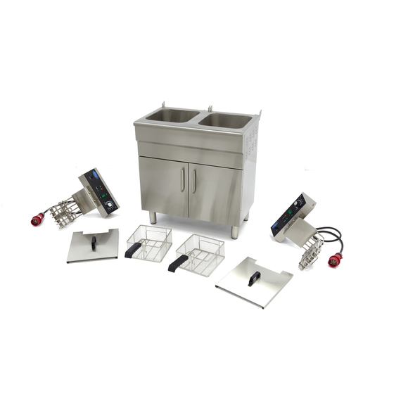 Maxima Gastro Fritteuse - 2 x 16 l - 2 Körbe - mit Ablasshahn und Ständer - 400V 5 Maxima Gastro Fritteuse - 2 x 16 l - 2 Körbe - mit Ablasshahn und Ständer - 400V
