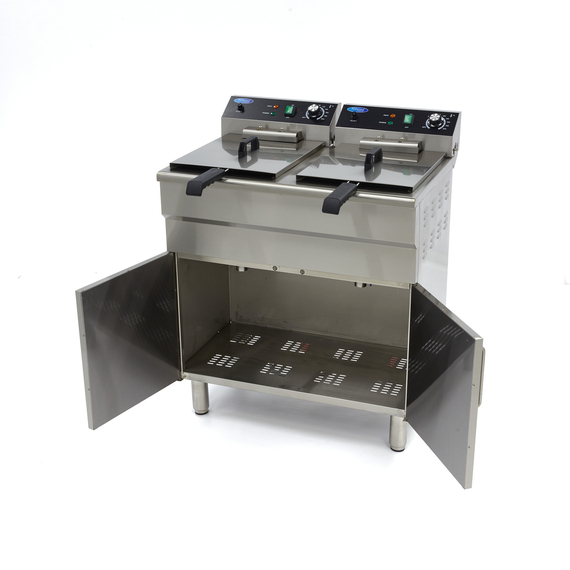 Maxima Gastro Fritteuse - 2 x 16 l - 2 Körbe - mit Ablasshahn und Ständer - 400V 4 Maxima Gastro Fritteuse - 2 x 16 l - 2 Körbe - mit Ablasshahn und Ständer - 400V