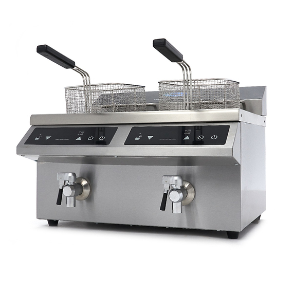 Maxima Gastro Fritteuse - 2 x 8 l - 2 Körbe - mit Ablasshahn - Induktion 4 Maxima Gastro Fritteuse - 2 x 8 l - 2 Körbe - mit Ablasshahn - Induktion