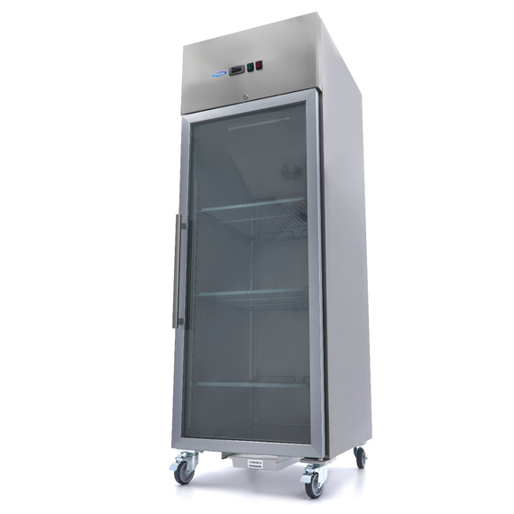 Maxima Gastro Kühlschrank - 700 l - 3 Einstellbare Regale (2/1 GN) - Rostfreier Stahl - mit Glastür Maxima Gastro Kühlschrank - 700 l - 3 Einstellbare Regale (2/1 GN) - Rostfreier Stahl - mit Glastür