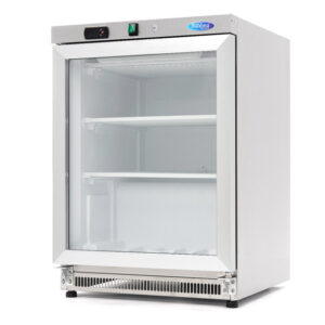 Maxima Gastro Gefrierschrank - 200 l - Rostfreier Stahl - mit Glastür