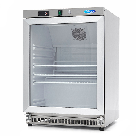 Maxima Gastro Kühlschrank - 200 l - Rostfreier Stahl - mit Glastür Maxima Gastro Kühlschrank - 200 l - Rostfreier Stahl - mit Glastür
