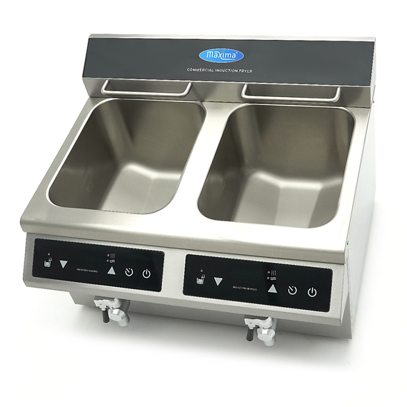 Maxima Gastro Fritteuse - 2 x 8 l - 2 Körbe - mit Ablasshahn - Induktion 7 Maxima Gastro Fritteuse - 2 x 8 l - 2 Körbe - mit Ablasshahn - Induktion